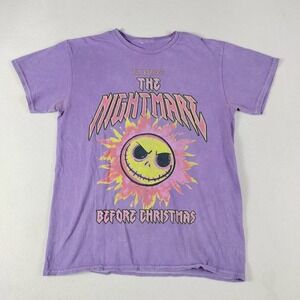Nightmare Before Christmas Shirt Mens Medium Purple‎ Jack Skellington Disney Tee